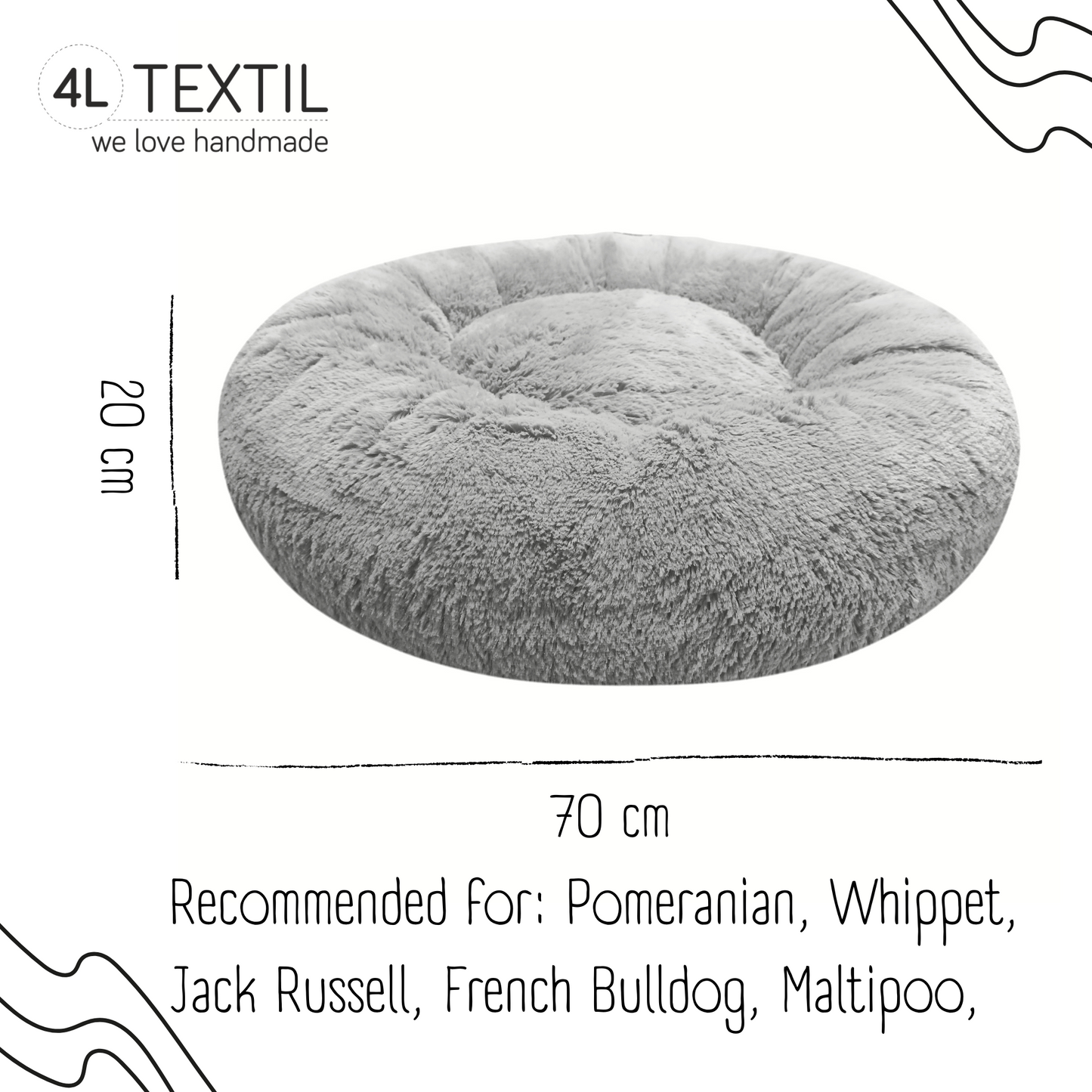 FUZZY Kuscheliges Hundebett Donut Braun