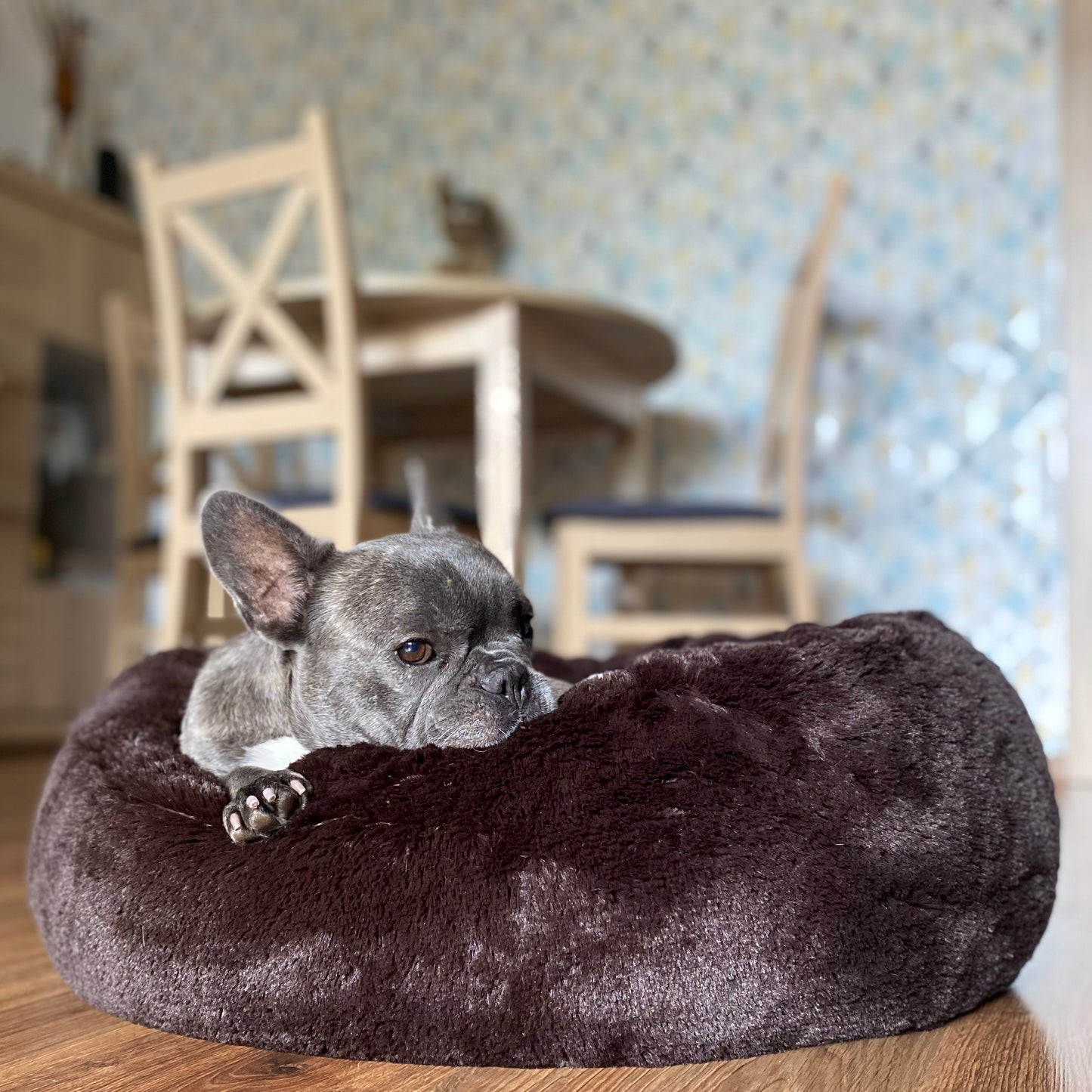 FUZZY Kuscheliges Hundebett Donut Braun