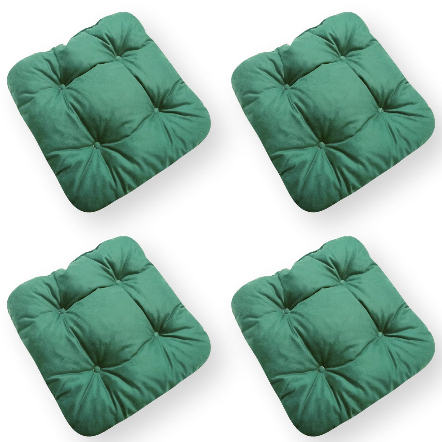 4er Set Stuhlkissen mit Bändern