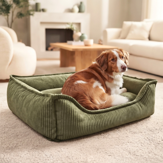 HUGO Orthopädisches Hundebett aus Cord PREMIUM-LINE