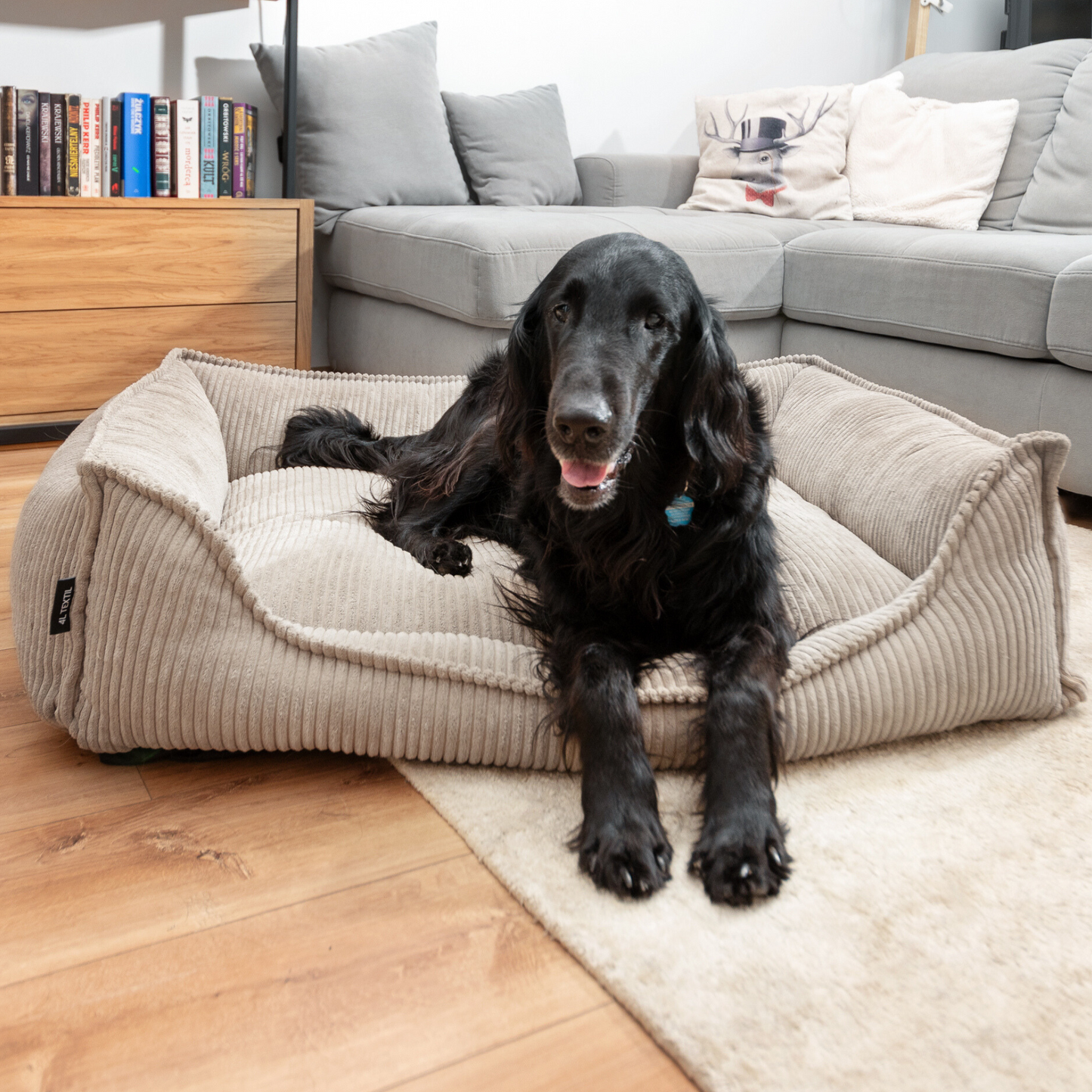 HUGO Orthopädisches Hundebett aus Cord PREMIUM-LINE