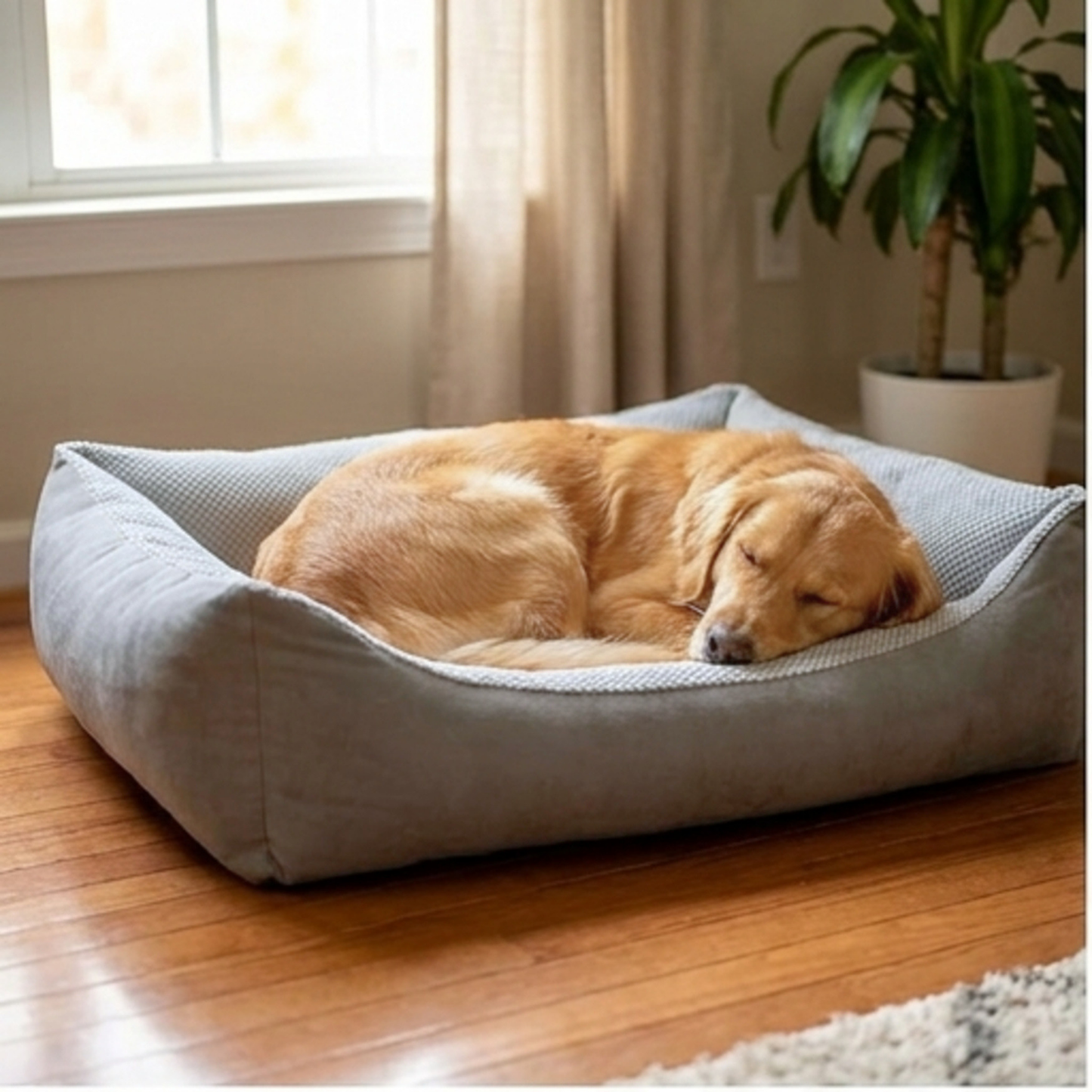 OUTLET TEO Kuscheliges waschbares Hundebett, farbe: grau