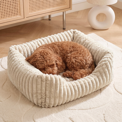 BELLA Hundebett aus Premium-Plüsch für kleine Hunde und Katzen