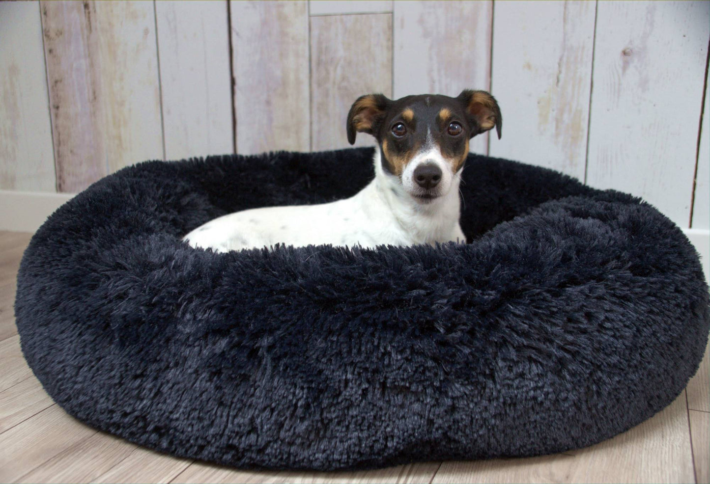 FUZZY Kuscheliges Hundebett Donut  Schwarz