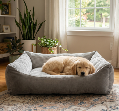 OUTLET TEO Kuscheliges waschbares Hundebett, farbe: grau