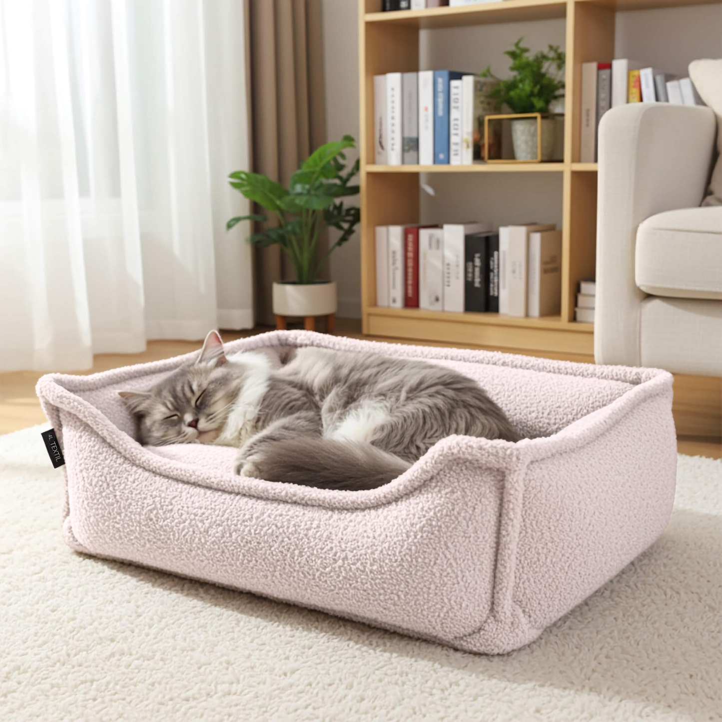 LEO - Anti-Stress Katzenbett aus Bouclé PREMIUM-LINE
