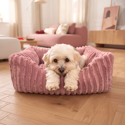 BELLA Hundebett aus Premium-Plüsch für kleine Hunde und Katzen
