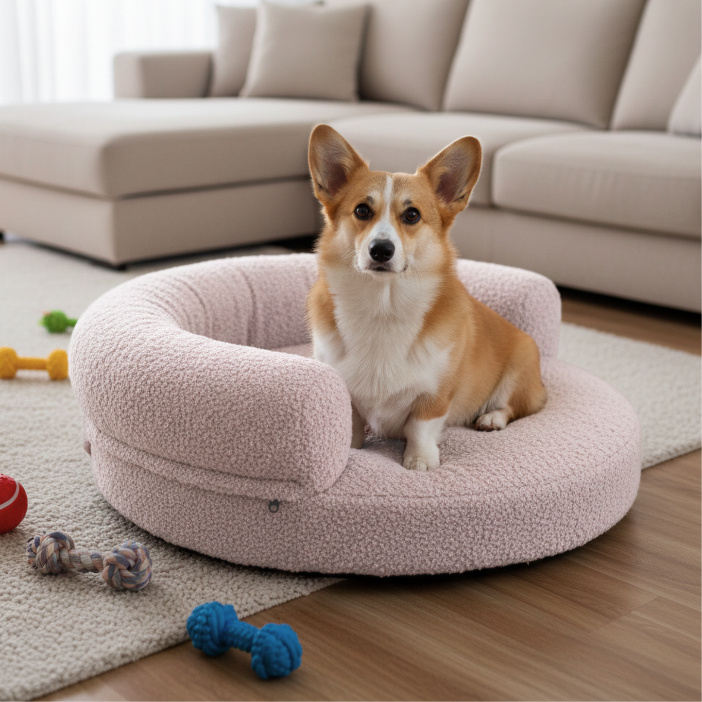 JEFFY Hundebett Bouclé-Sofa PREMIUM-LINE
