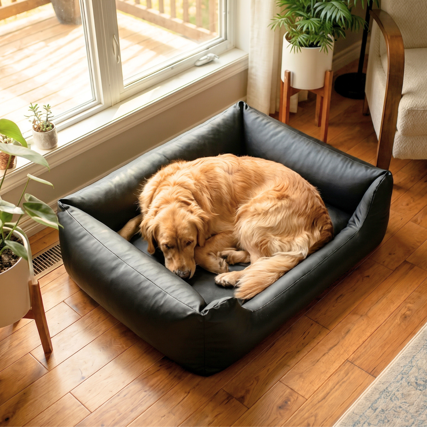 MARIO Orthopädisches Hundebett aus Kunstleder