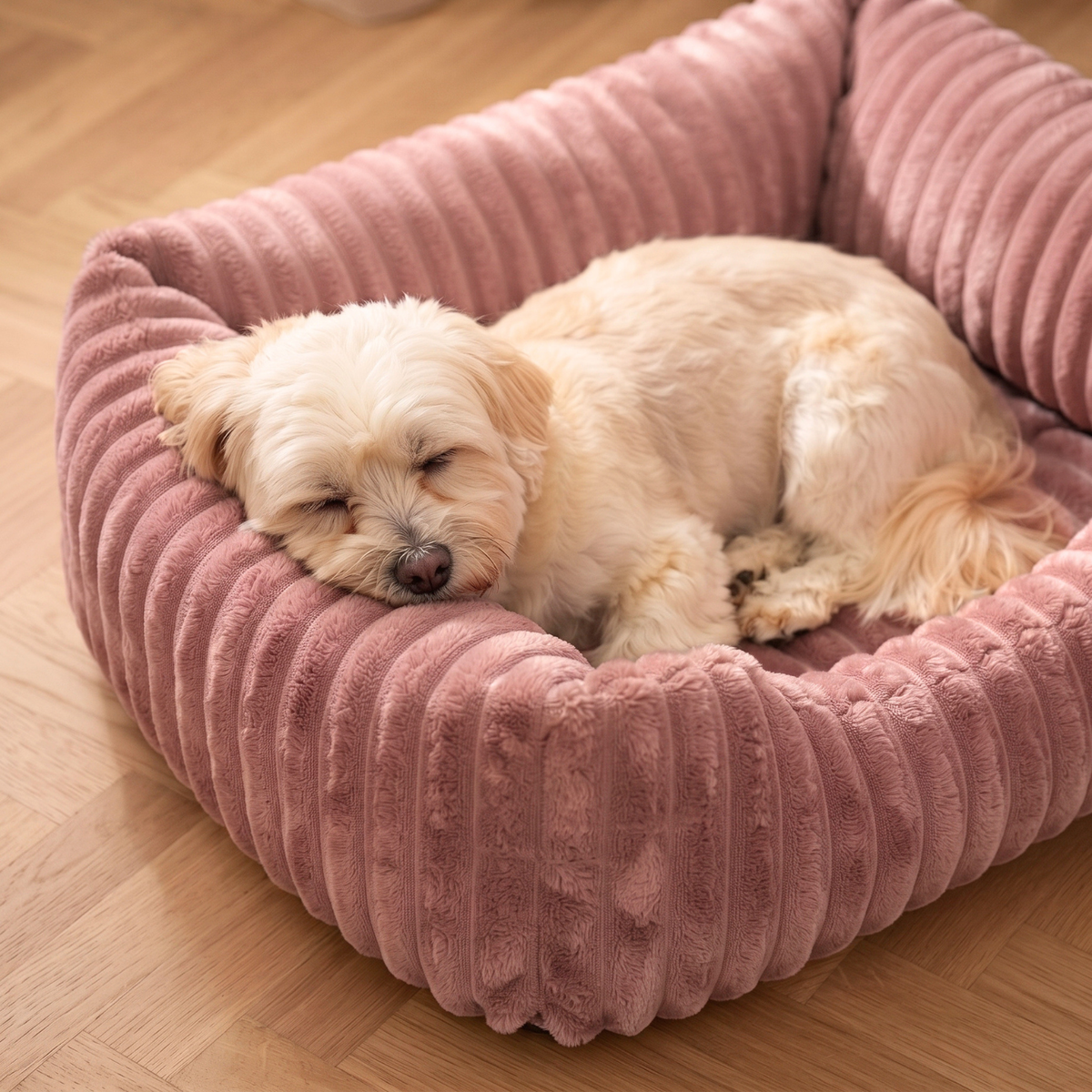 BELLA Hundebett aus Premium-Plüsch für kleine Hunde und Katzen
