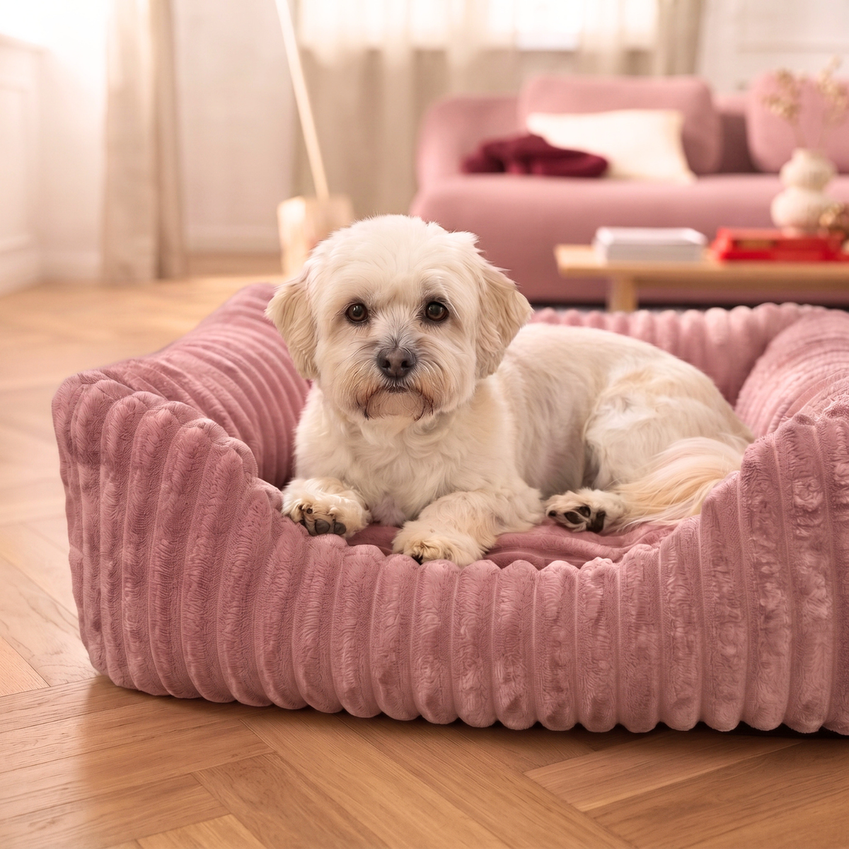 BELLA Hundebett aus Premium-Plüsch für kleine Hunde und Katzen