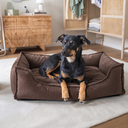 HUGO Orthopädisches Hundebett aus Cord PREMIUM-LINE