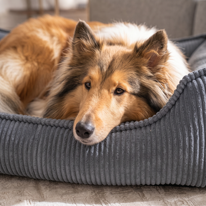 HUGO Orthopädisches Hundebett aus Cord PREMIUM-LINE