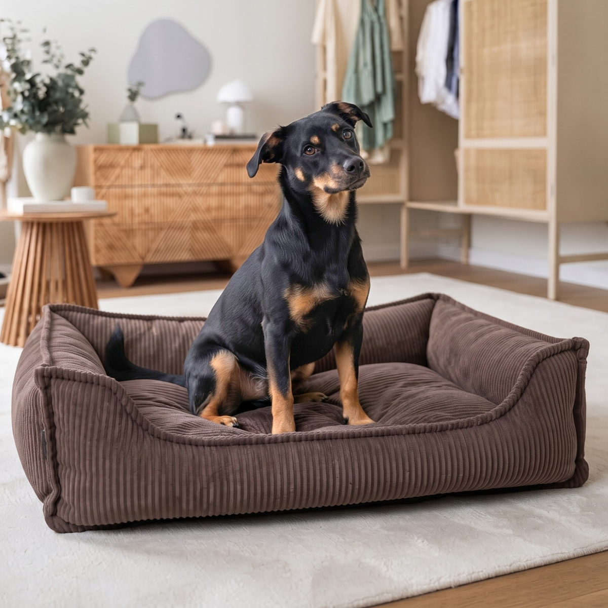HUGO Orthopädisches Hundebett aus Cord PREMIUM-LINE