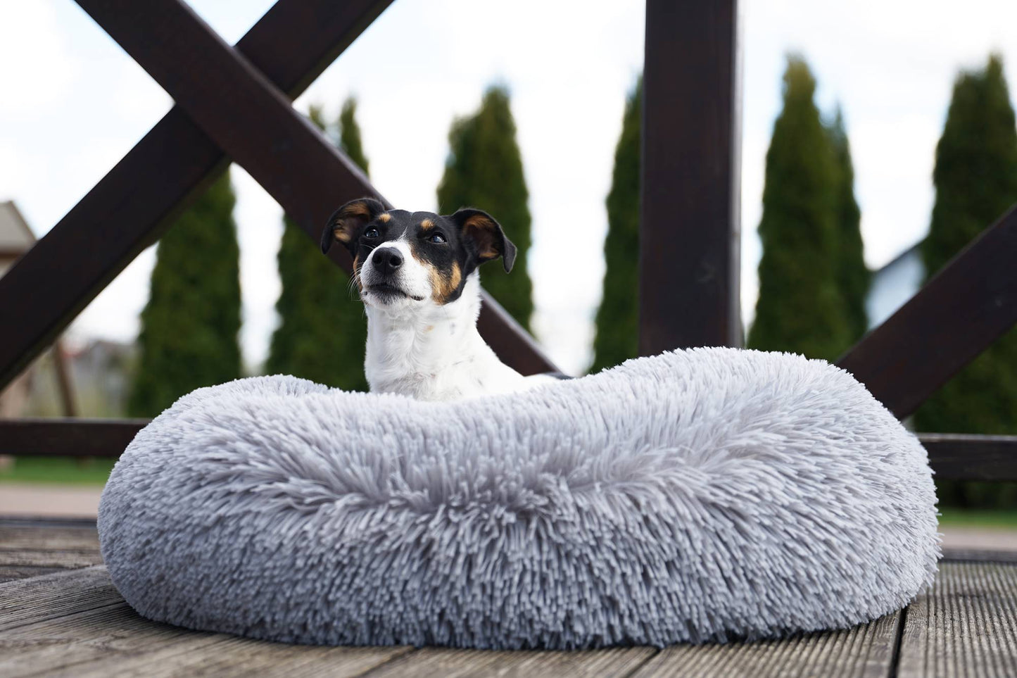 FUZZY Kuscheliges Hundebett Donut Grau