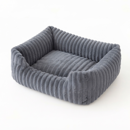 BELLA Plüsch-Hundebett in Dunkelgrau