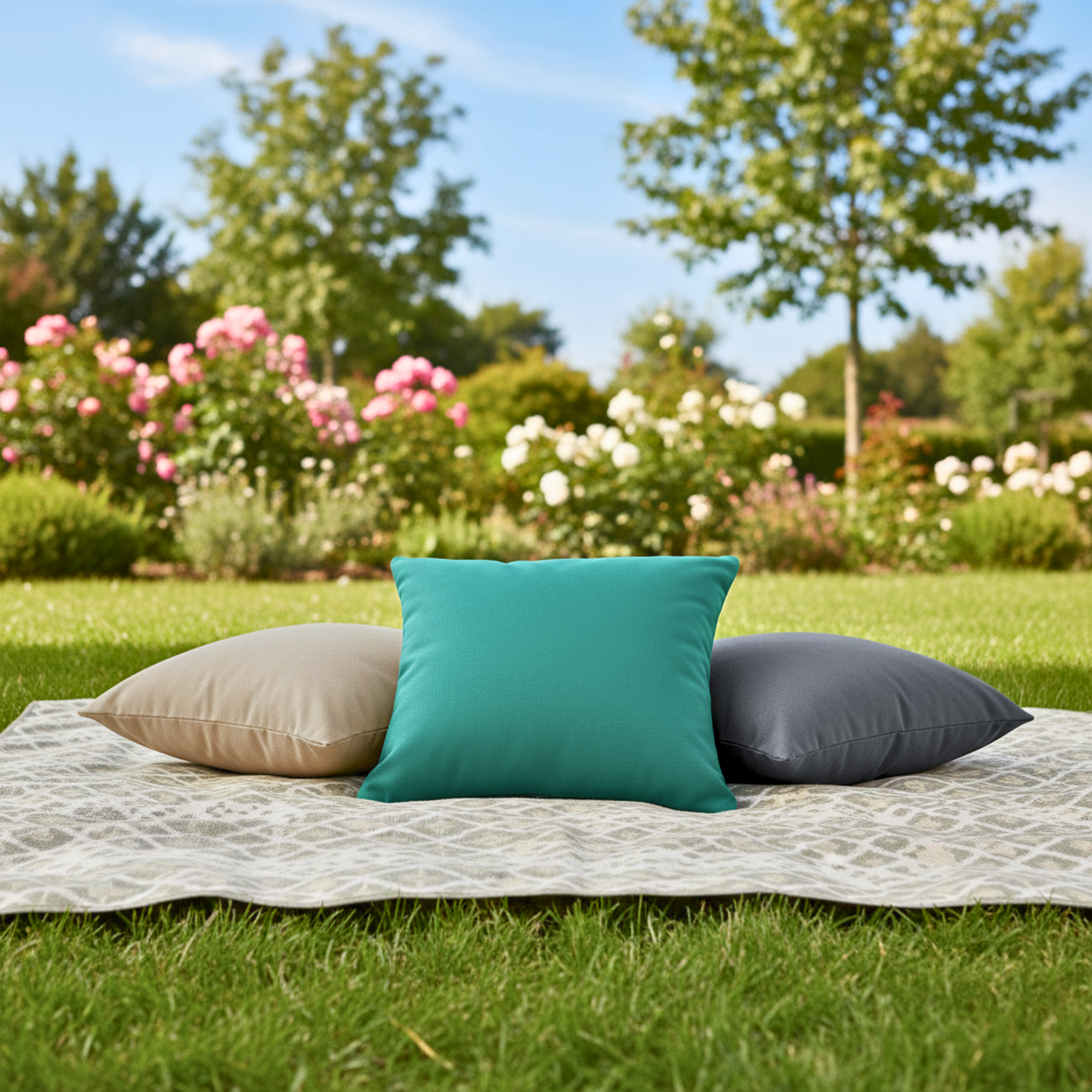 PREMIUM Dekokissen für Gartenmöbel UV-beständig wetterfest