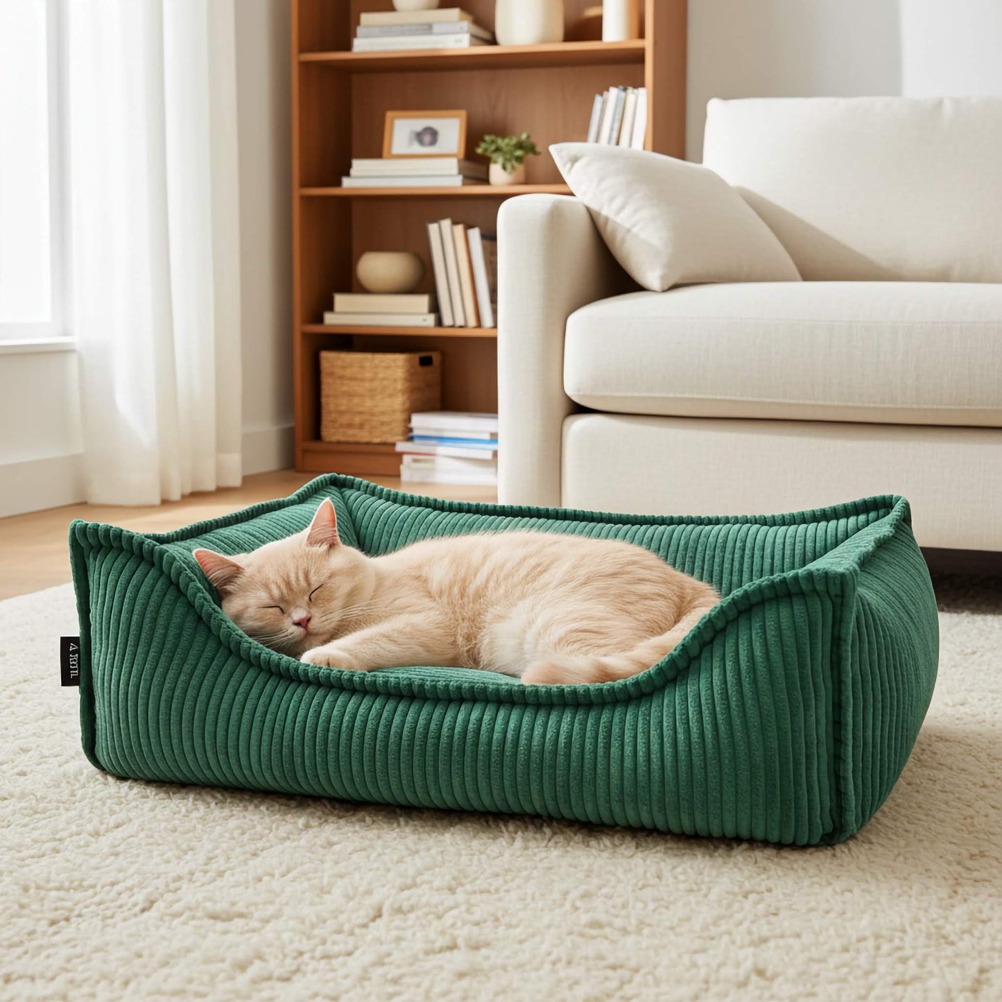 HUGO Orthopädisches Katzenbett aus Cord PREMIUM-LINE