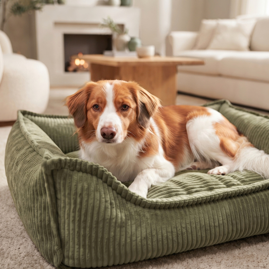 HUGO Orthopädisches Hundebett aus Cord PREMIUM-LINE