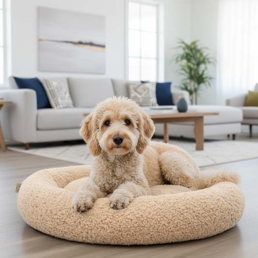 MIA orthopädisches kuscheliges Hundebett aus Bouclé