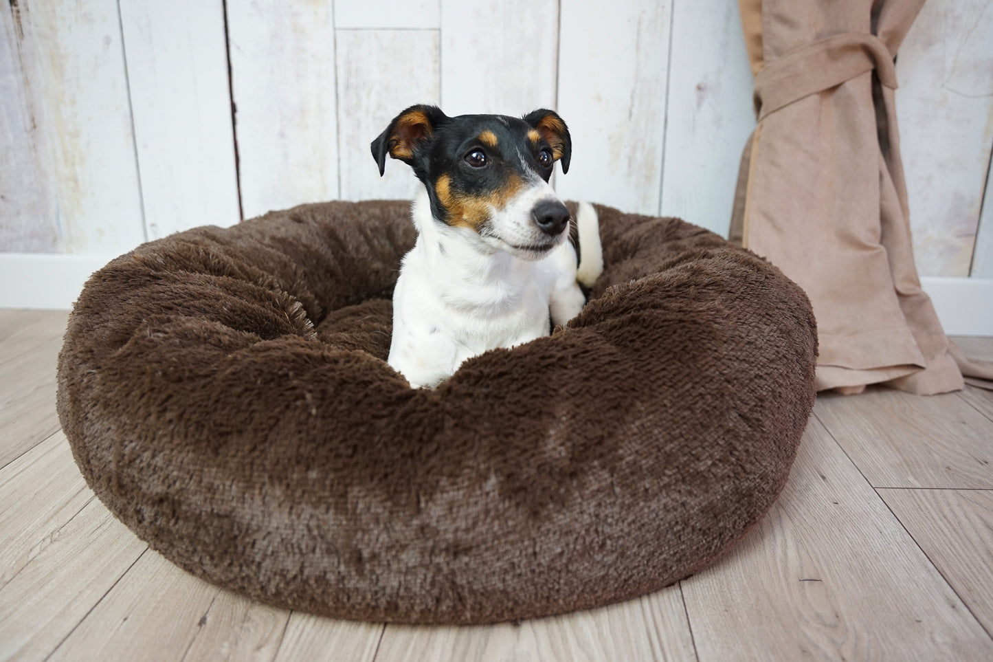 FUZZY Kuscheliges Hundebett Donut Dunkelbraun