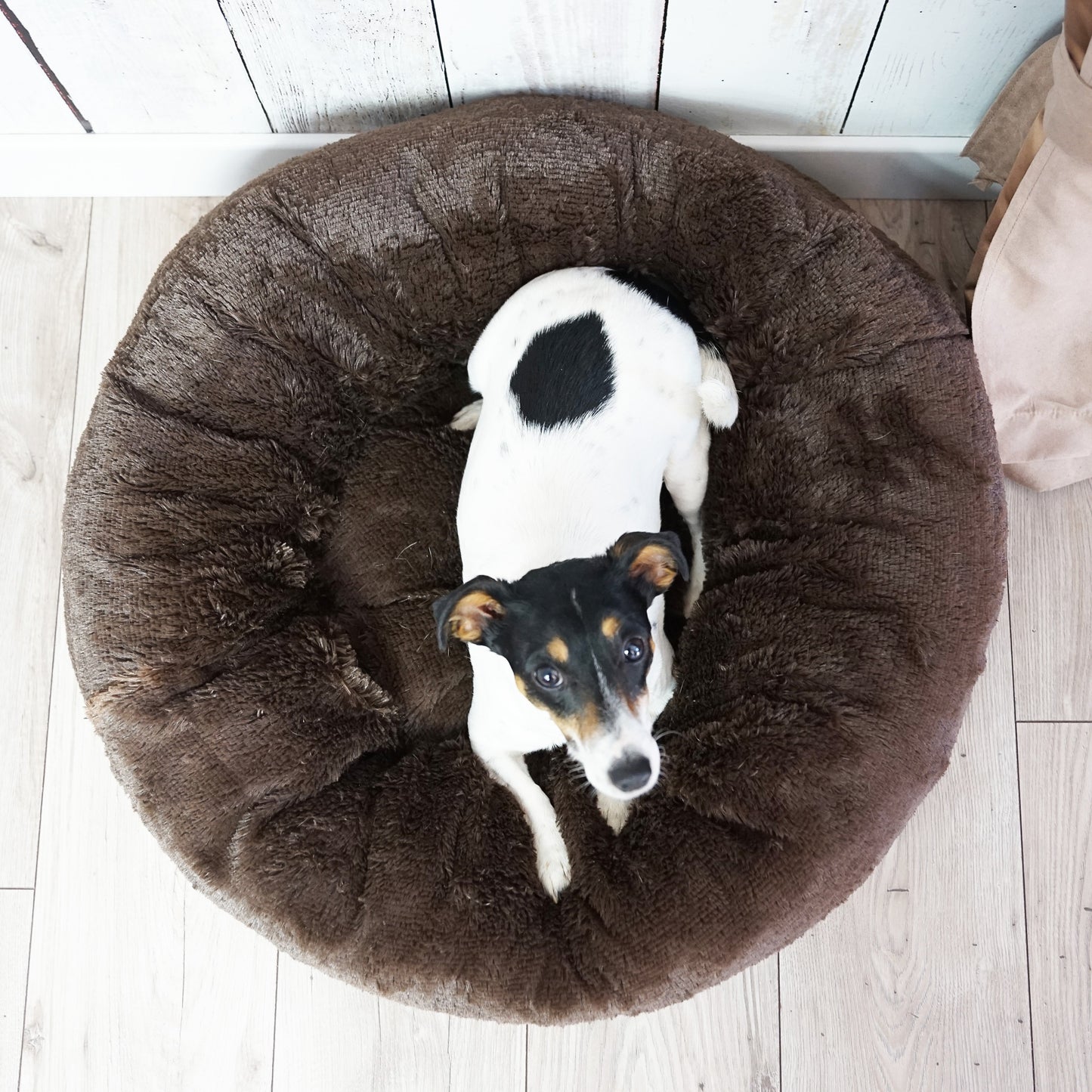 FUZZY Kuscheliges Hundebett Donut Dunkelbraun