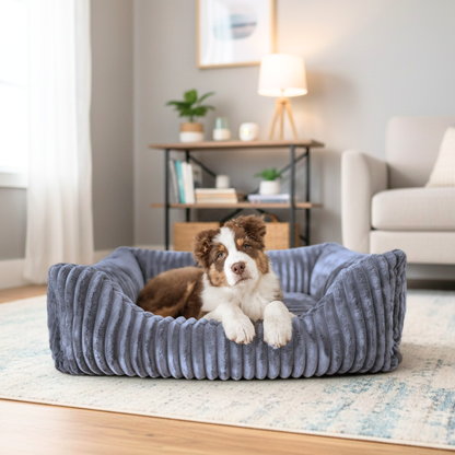 BELLA Hundebett aus Premium-Plüsch für kleine Hunde und Katzen