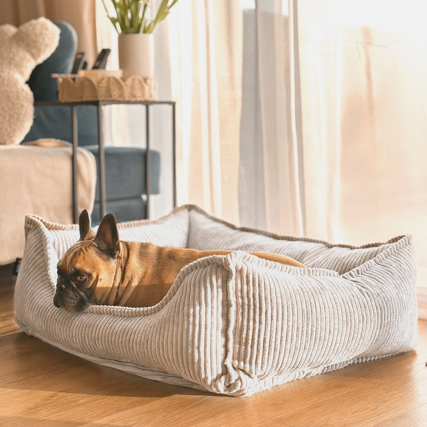 HUGO Orthopädisches Hundebett aus Cord PREMIUM-LINE