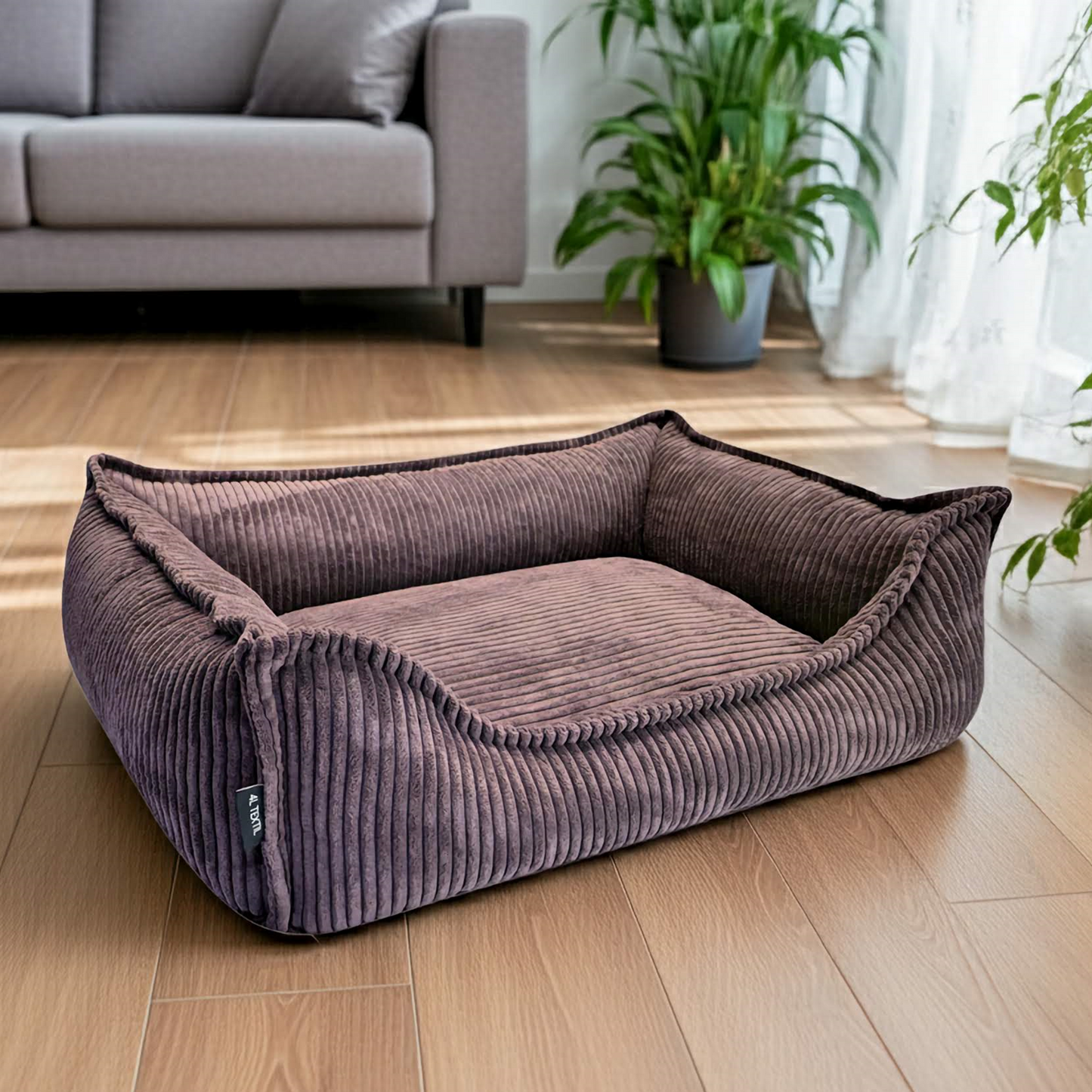 HUGO Orthopädisches Katzenbett aus Cord PREMIUM-LINE