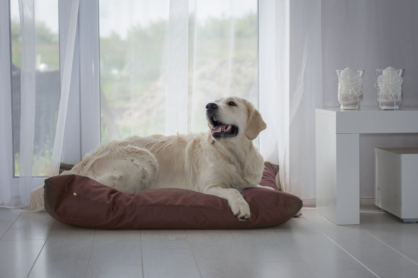 ZOE Wasserdichtes Hundekissen mit Bezug Braun